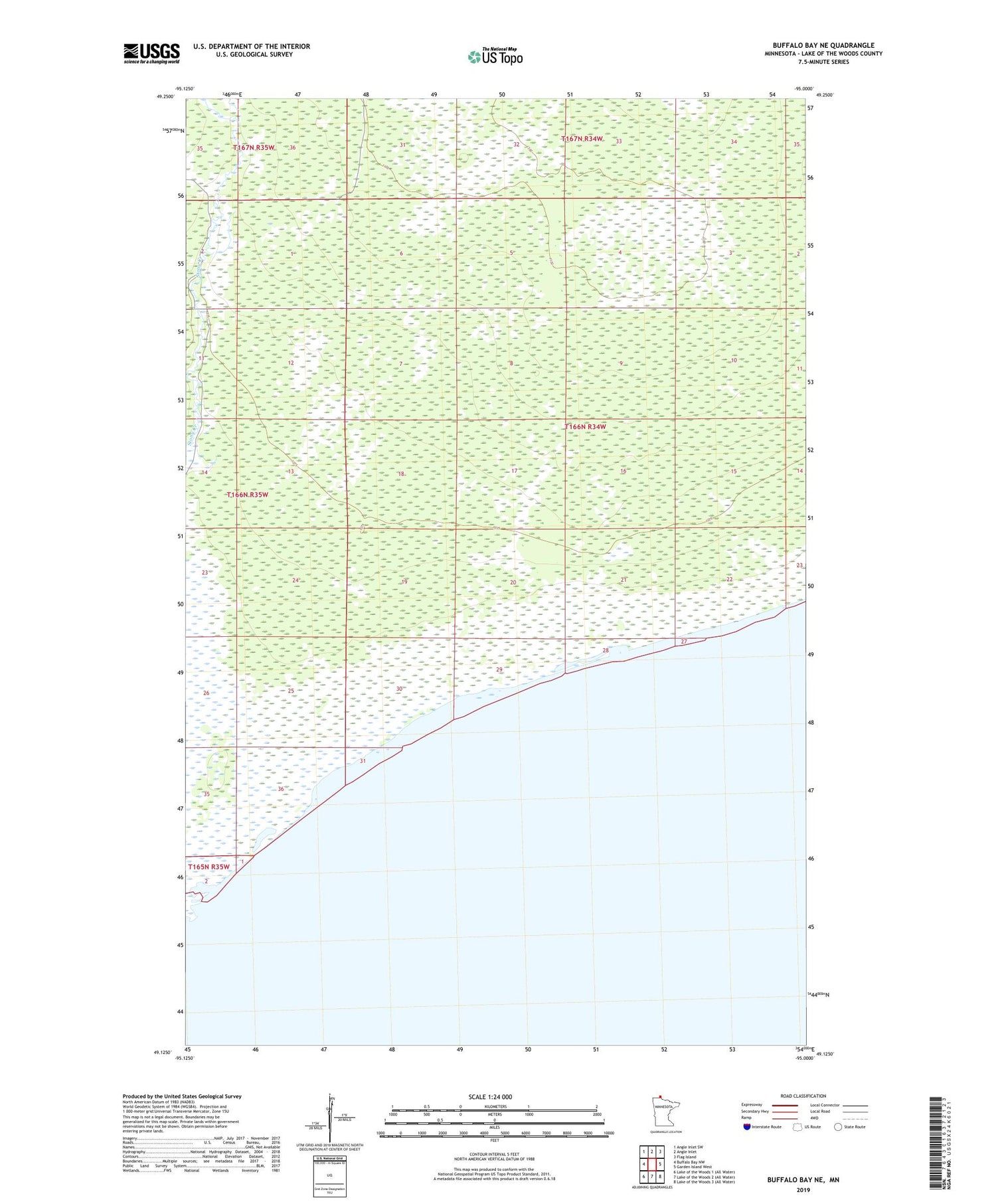 Buffalo Bay NE Minnesota US Topo Map Image