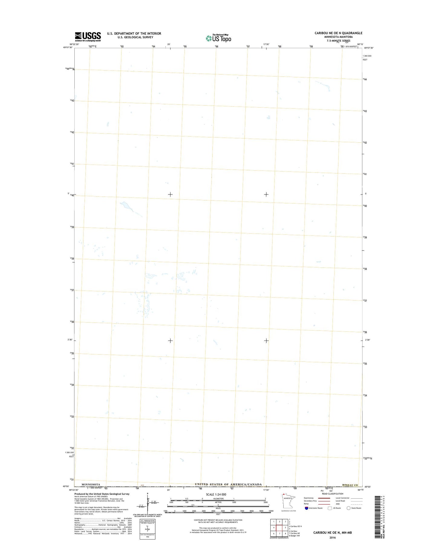 Caribou NE OE N Minnesota US Topo Map Image
