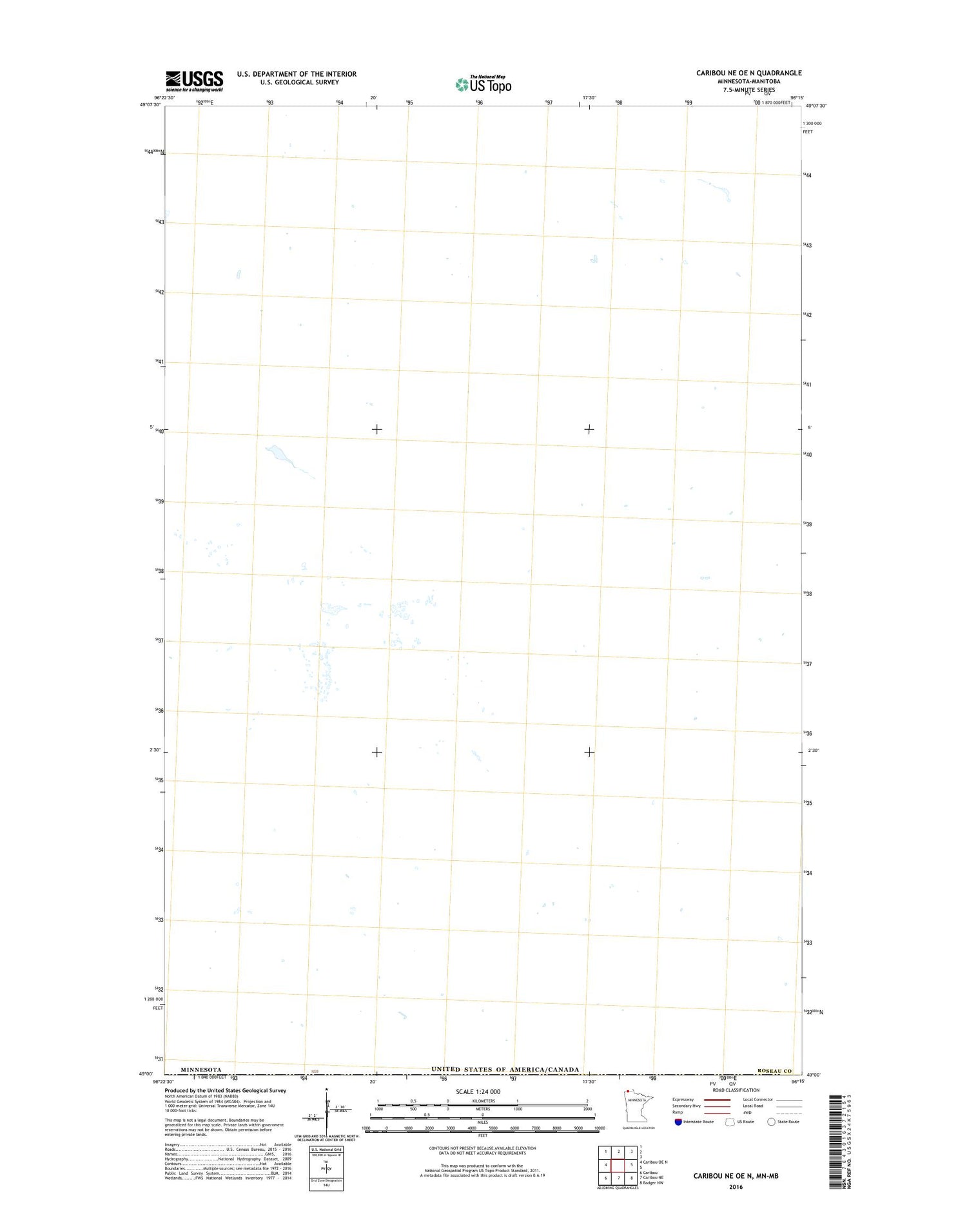 Caribou NE OE N Minnesota US Topo Map Image