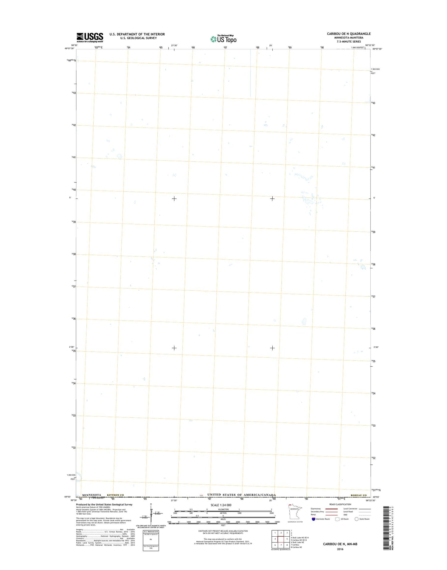 Caribou OE N Minnesota US Topo Map Image