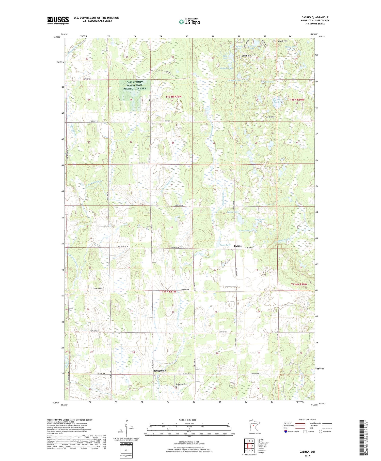 Casino Minnesota US Topo Map Image