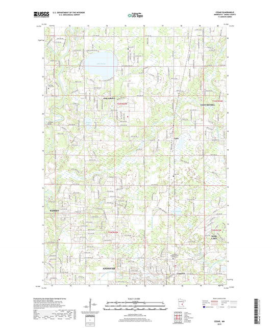 Cedar Minnesota US Topo Map Image