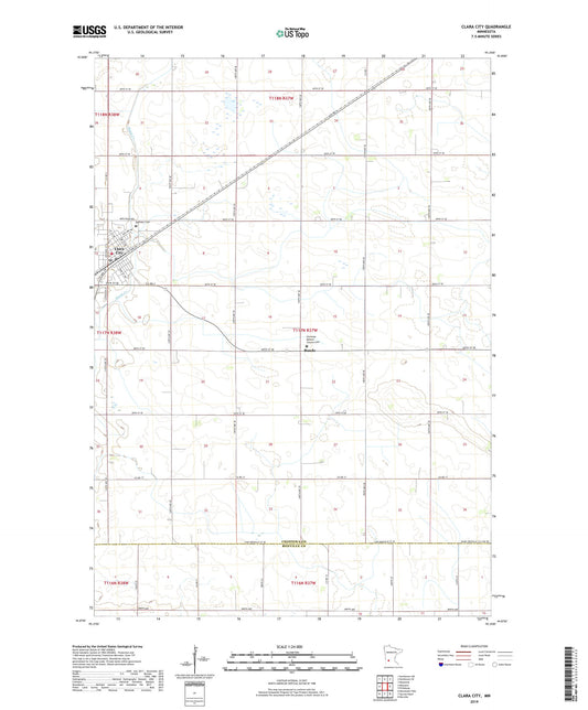 Clara City Minnesota US Topo Map Image
