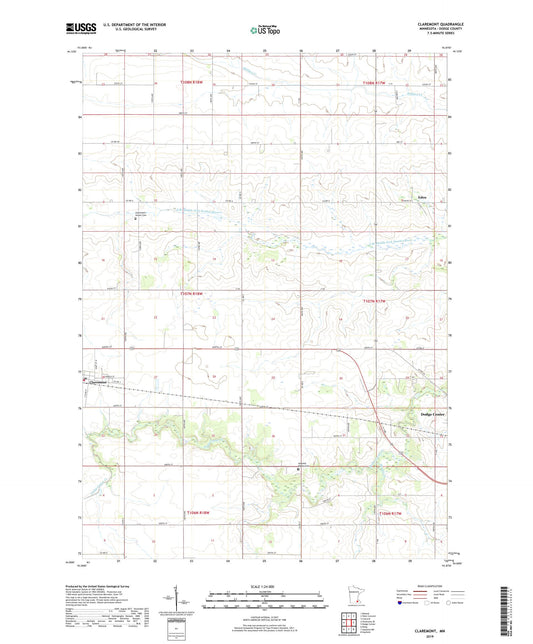 Claremont Minnesota US Topo Map Image