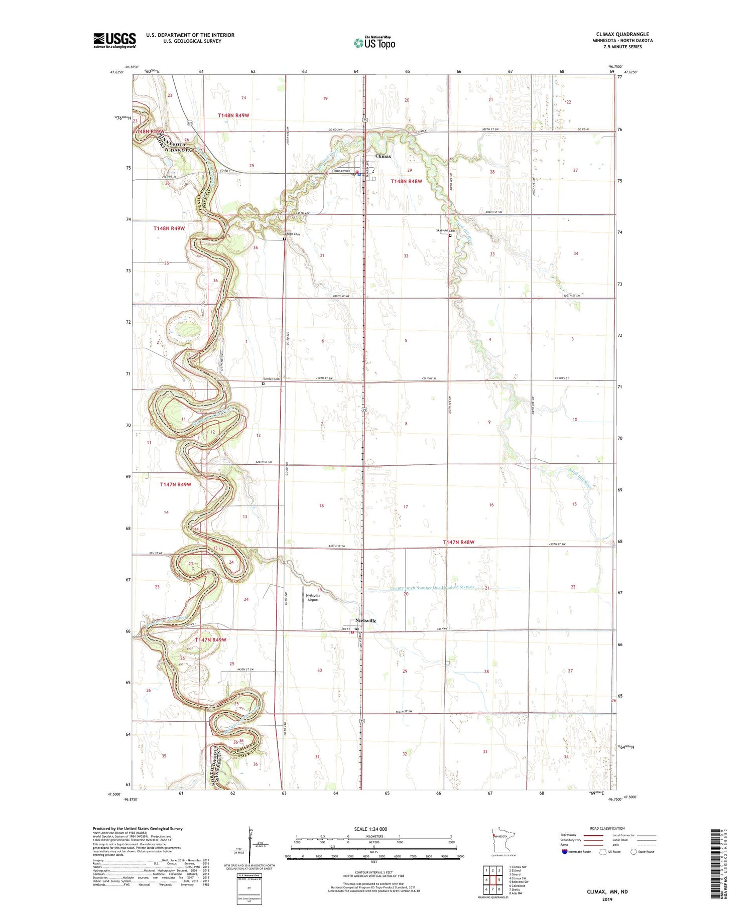 Climax Minnesota US Topo Map Image