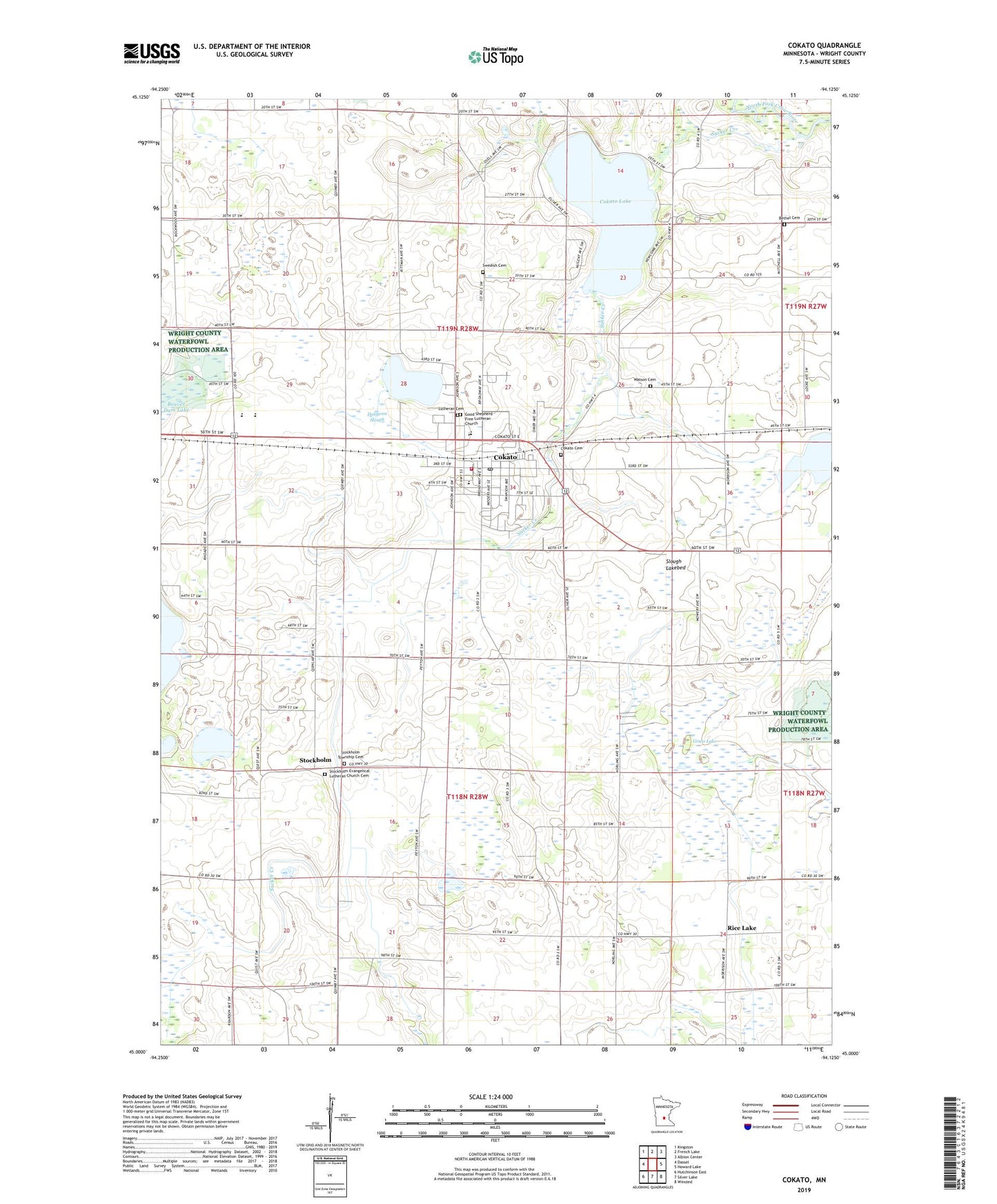 Cokato Minnesota US Topo Map Image