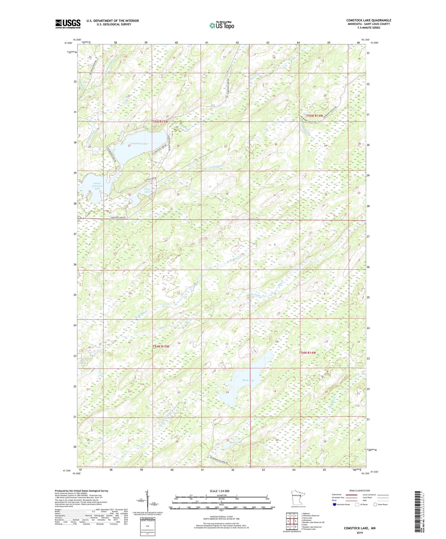 Comstock Lake Minnesota US Topo Map Image