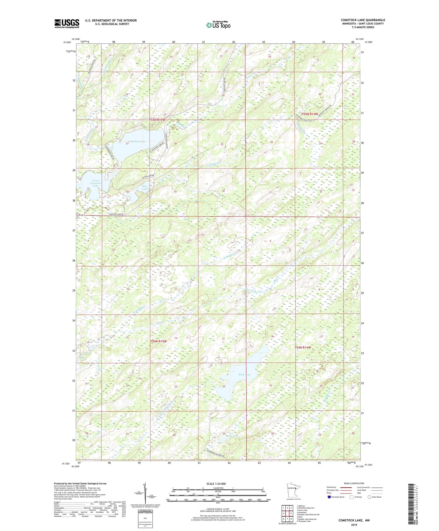 Comstock Lake Minnesota US Topo Map Image