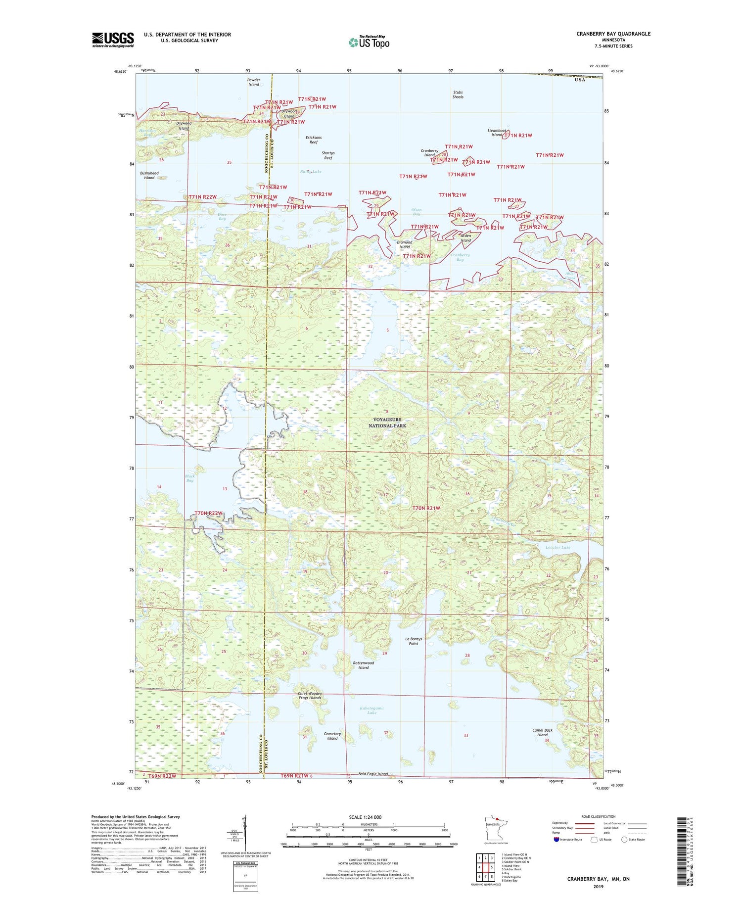 Cranberry Bay Minnesota US Topo Map Image