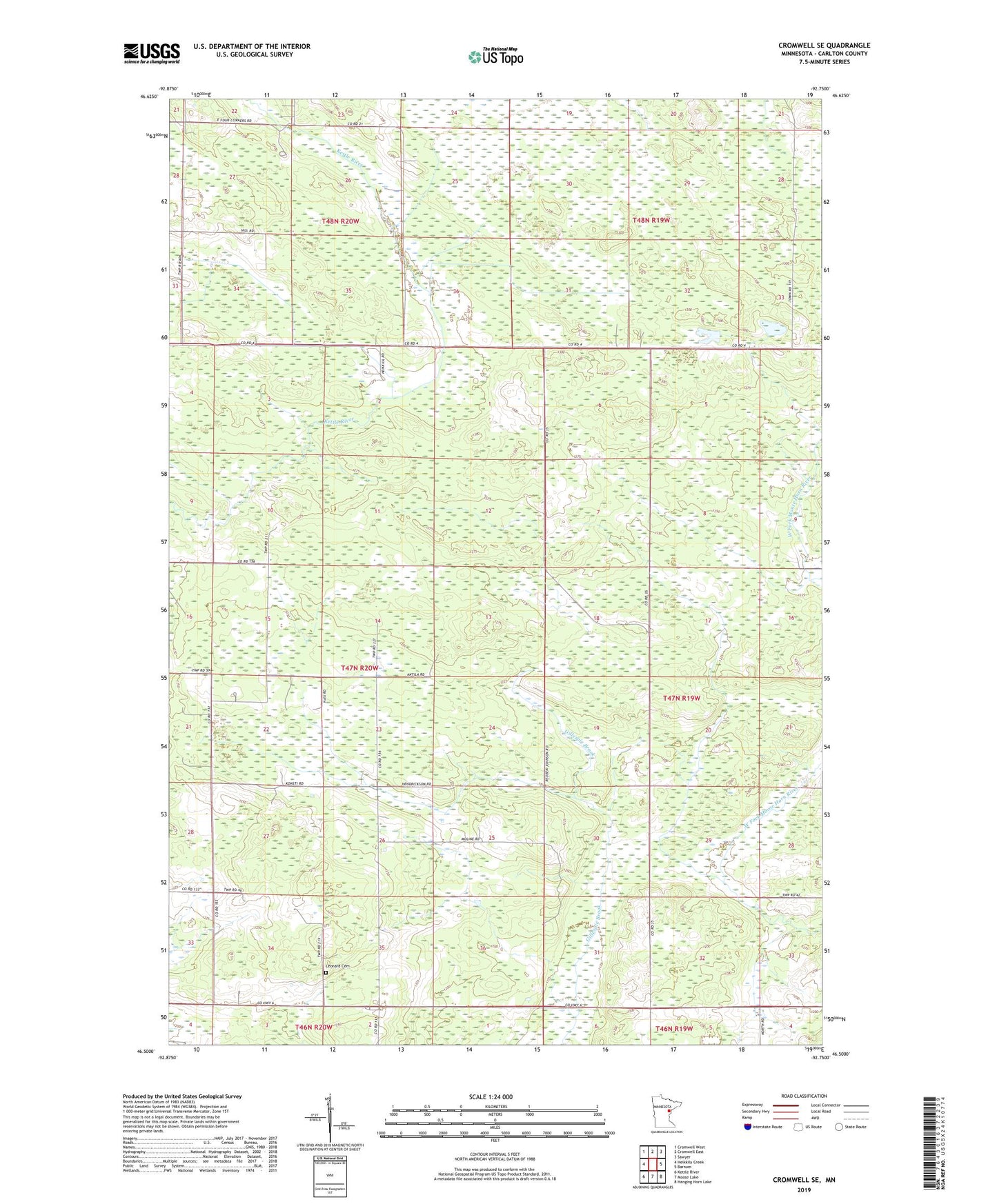 Cromwell SE Minnesota US Topo Map Image