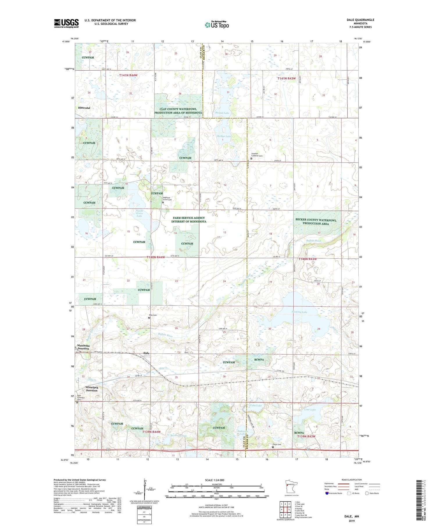 Dale Minnesota US Topo Map Image