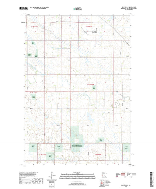 Dawson NW Minnesota US Topo Map Image