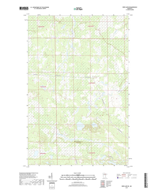 Deer Lake NE Minnesota US Topo Map Image