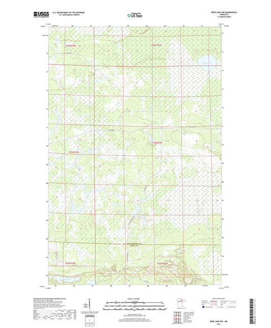 Deer Lake NW Minnesota US Topo Map Image