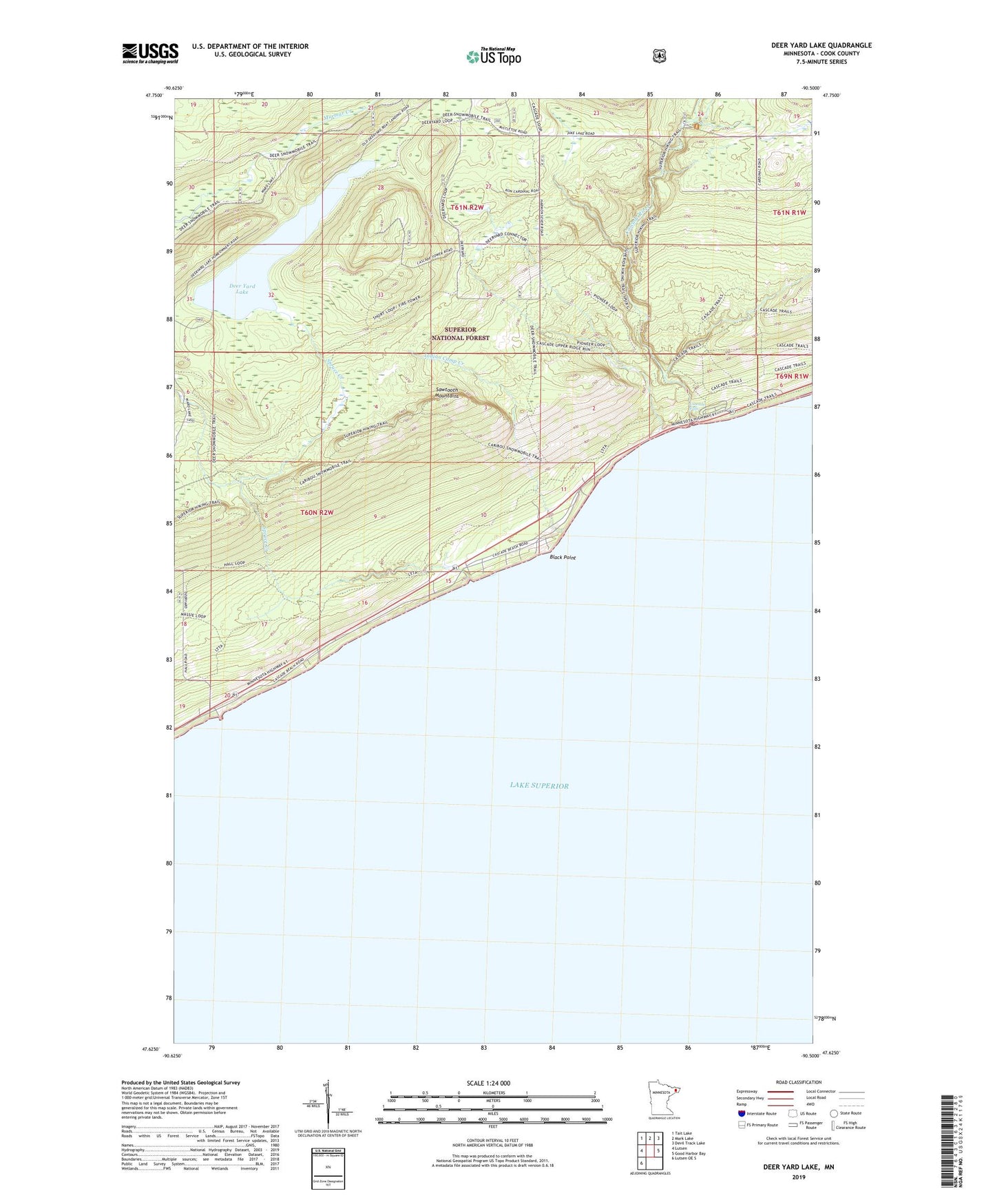 Deer Yard Lake Minnesota US Topo Map Image