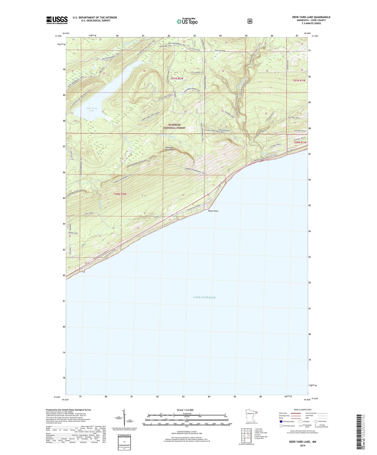 Deer Yard Lake Minnesota US Topo Map Image