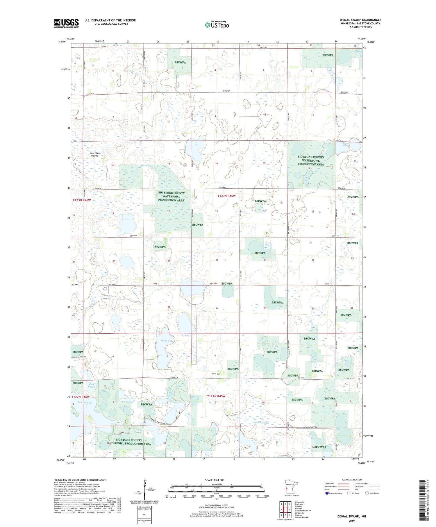 Dismal Swamp Minnesota US Topo Map Image