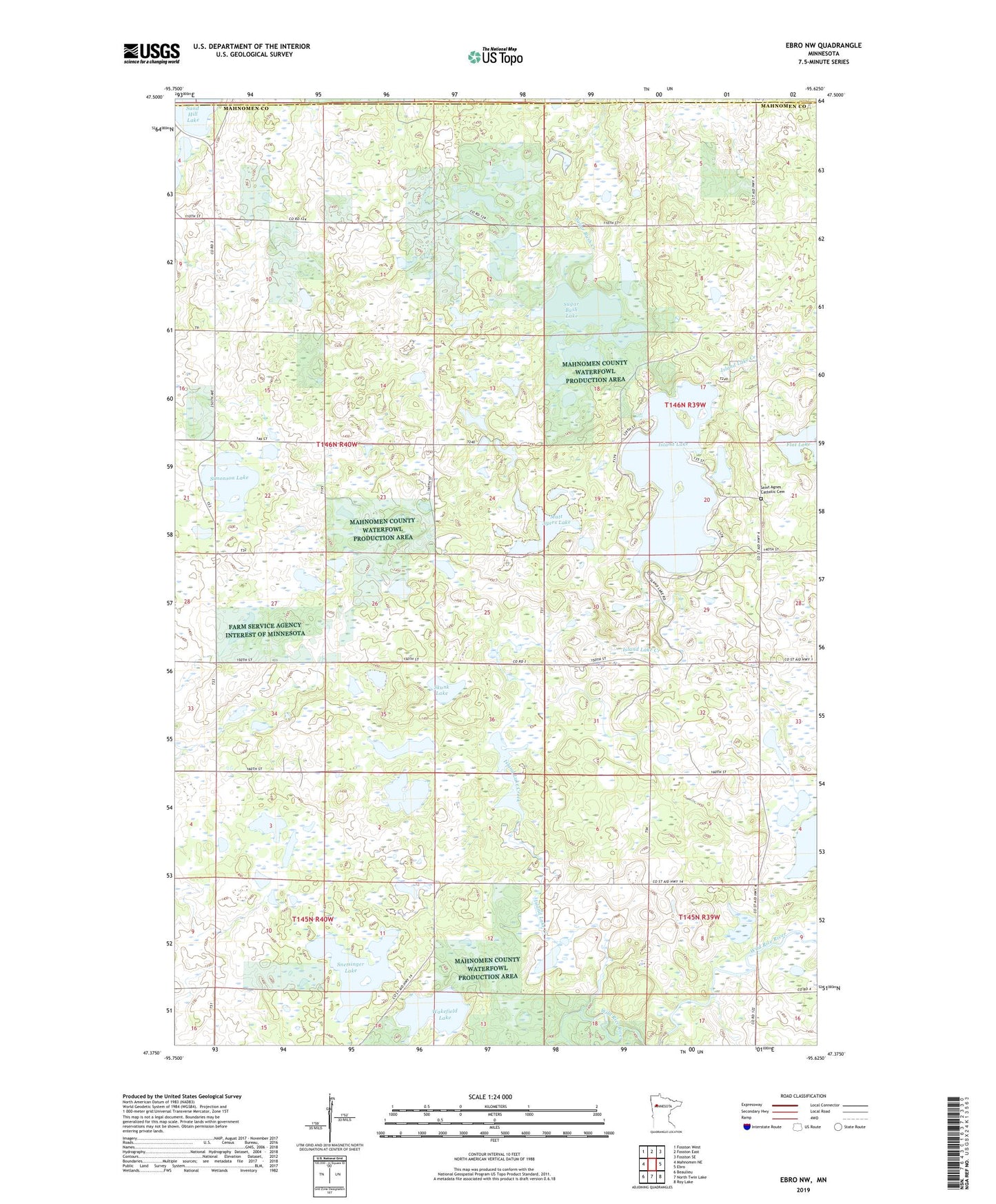 Ebro NW Minnesota US Topo Map Image