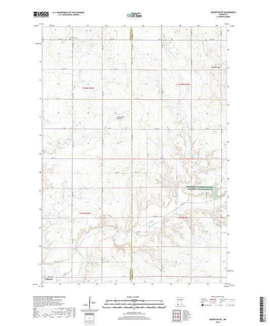 Edgerton NE Minnesota US Topo Map Image