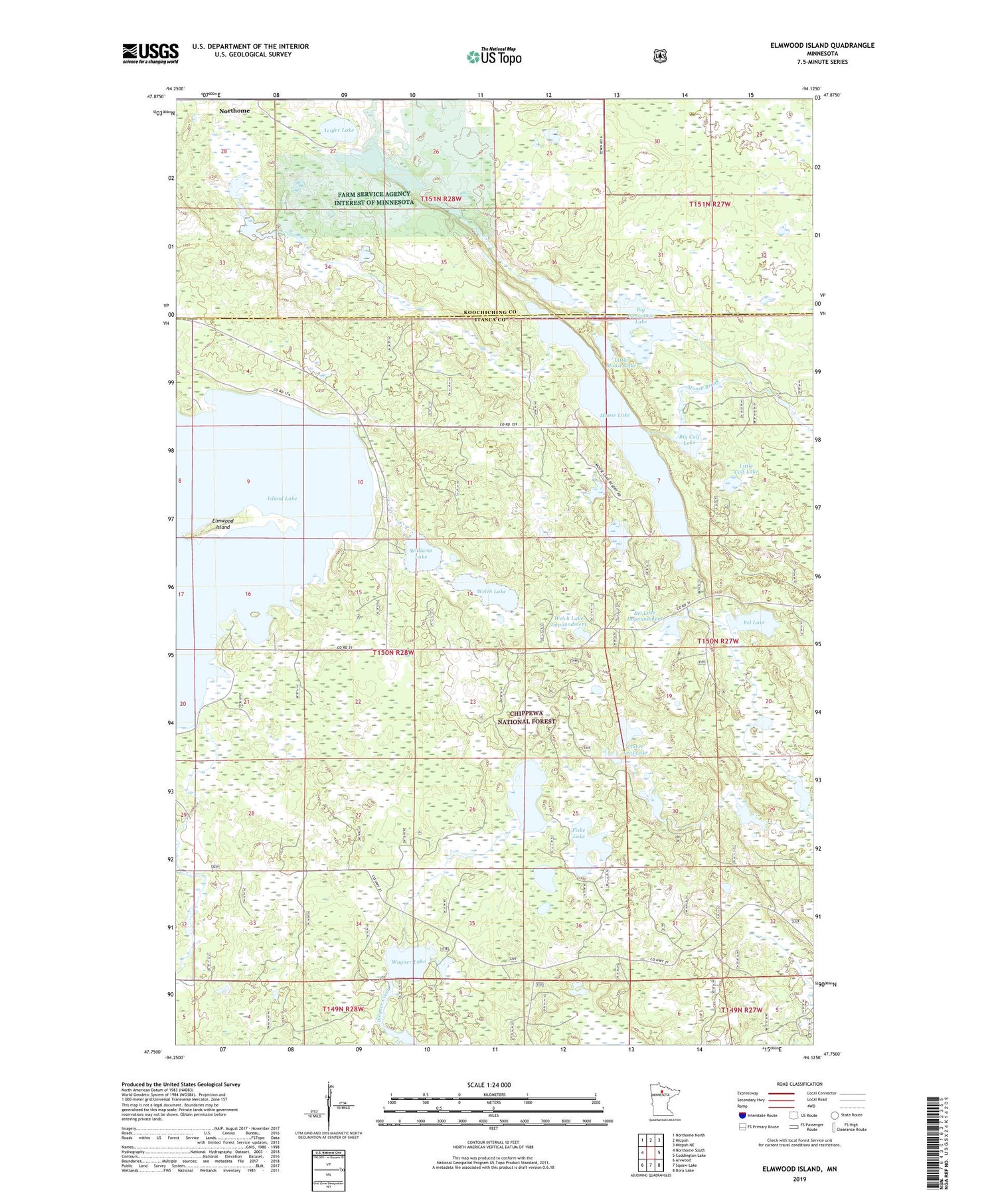 Elmwood Island Minnesota US Topo Map Image