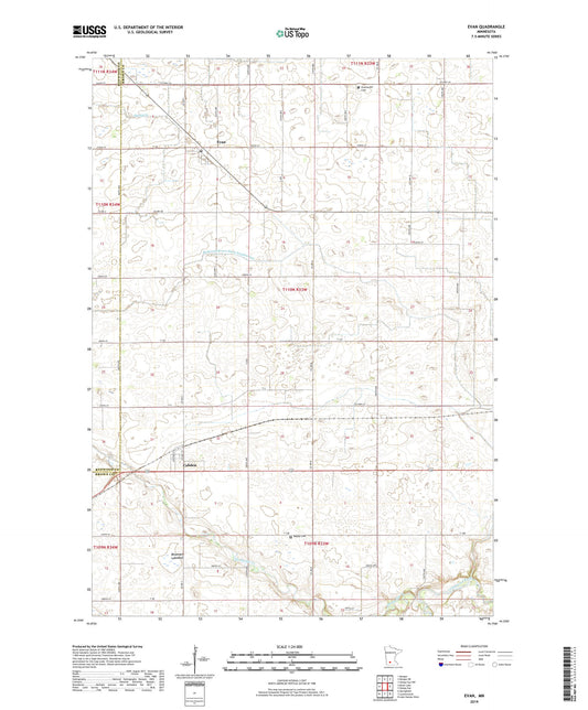 Evan Minnesota US Topo Map Image
