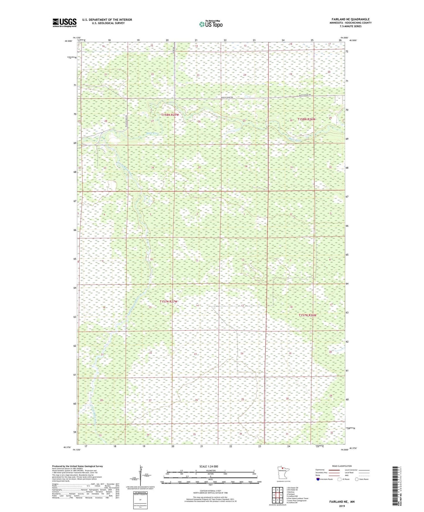 Fairland NE Minnesota US Topo Map Image
