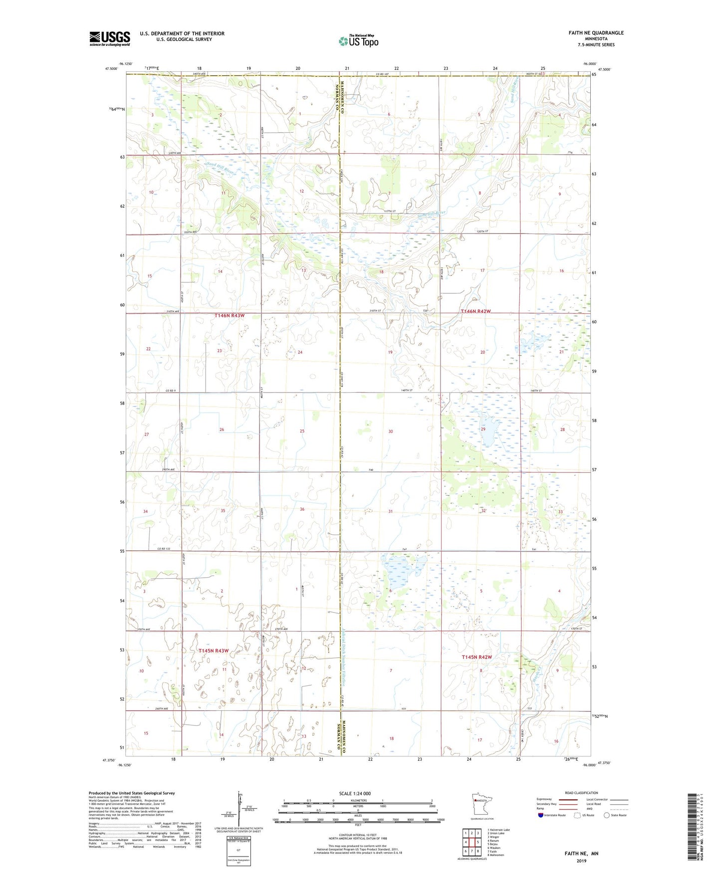 Faith NE Minnesota US Topo Map Image