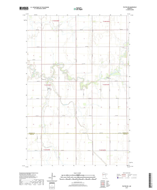 Felton NW Minnesota US Topo Map Image