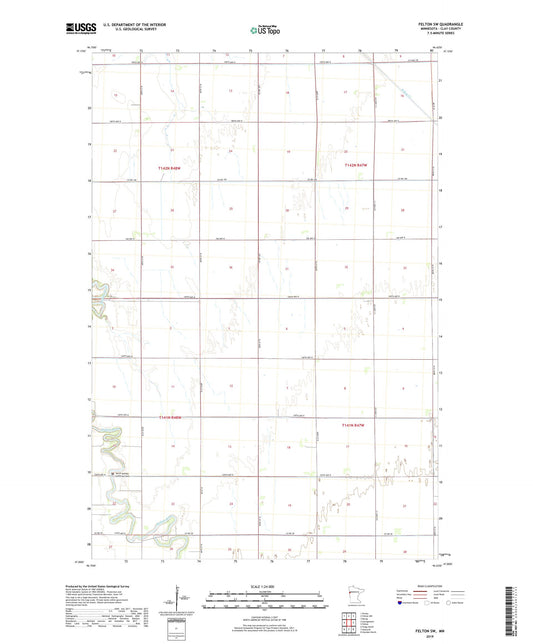 Felton SW Minnesota US Topo Map Image
