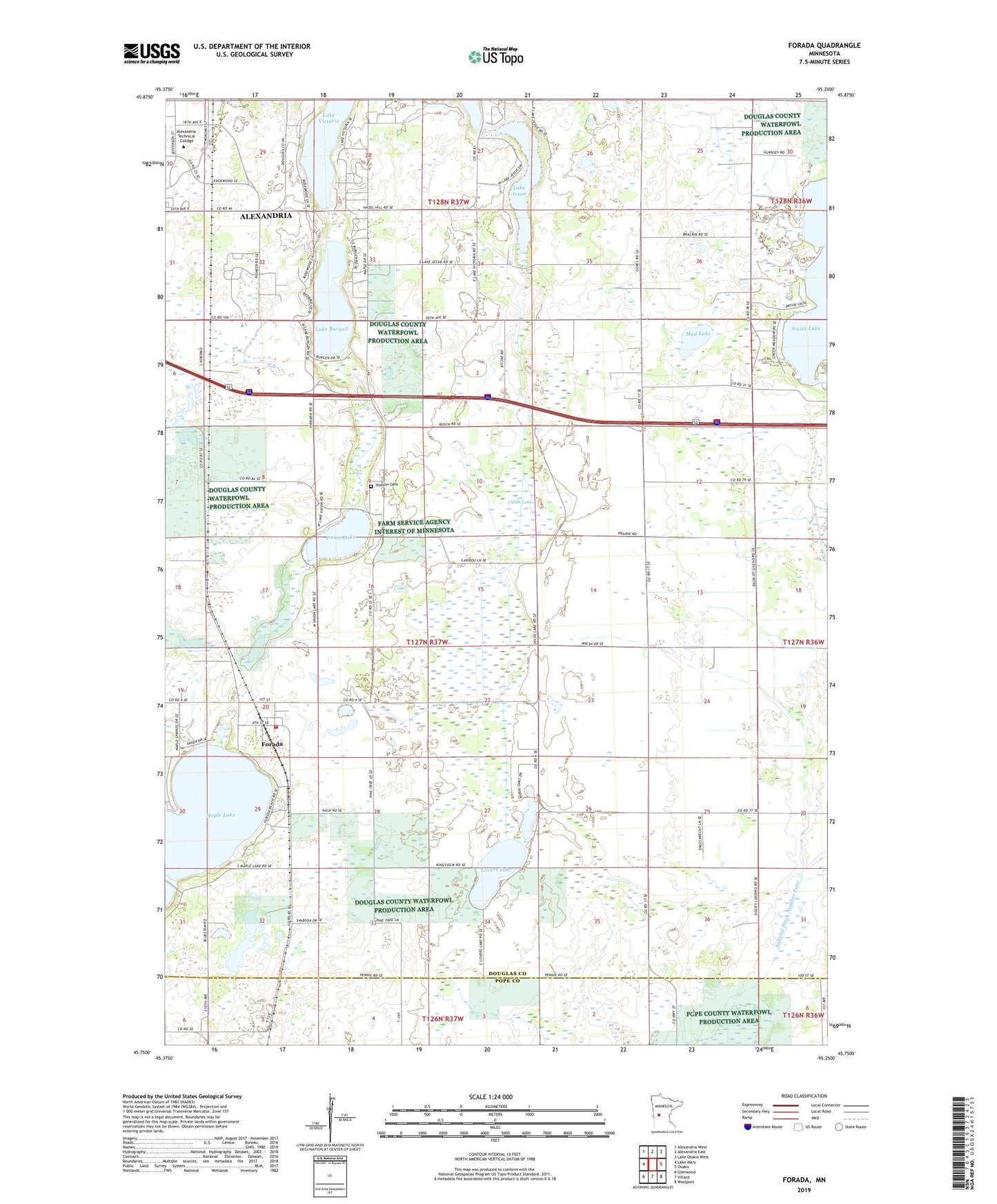 Forada Minnesota US Topo Map Image