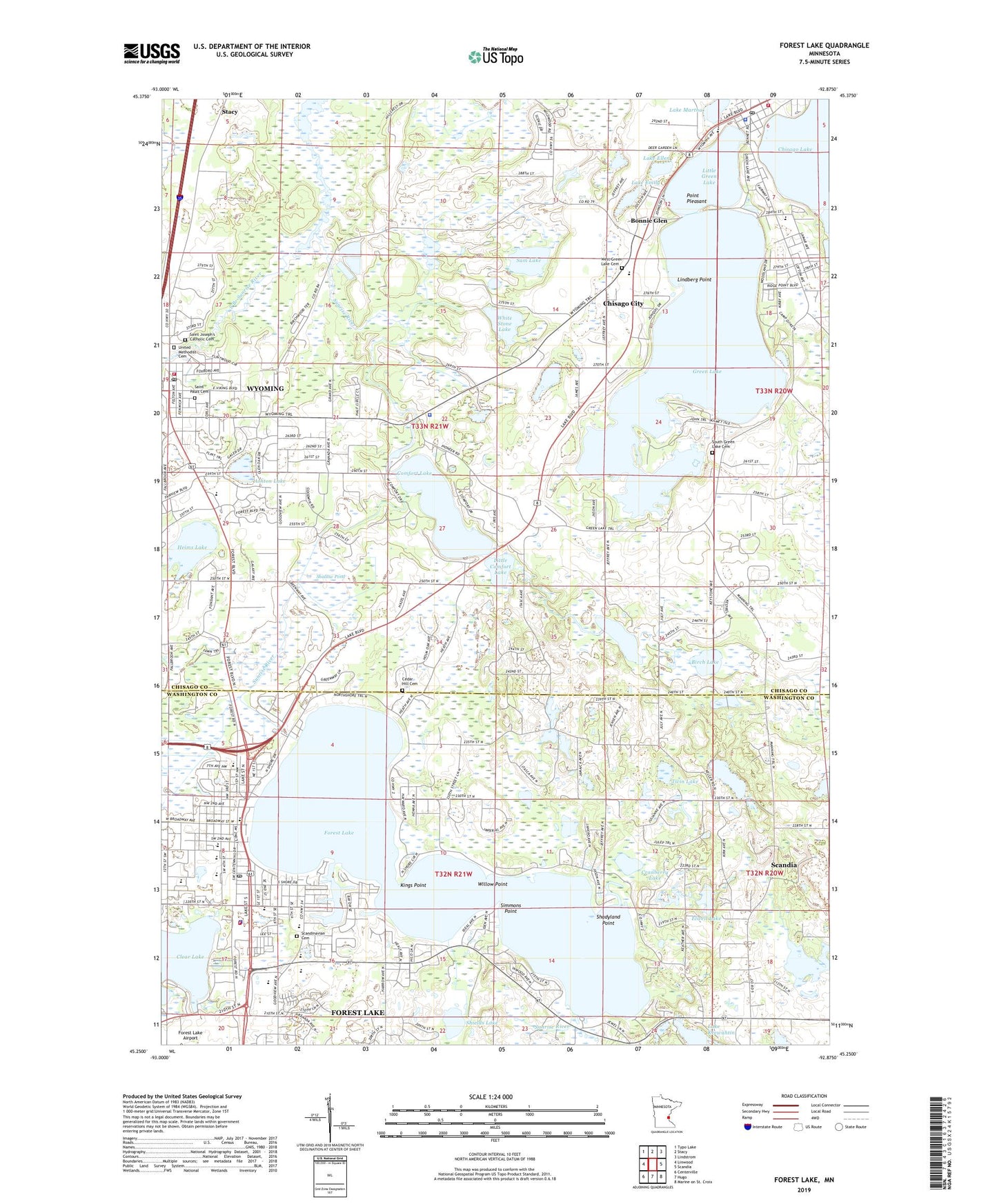Forest Lake Minnesota US Topo Map Image