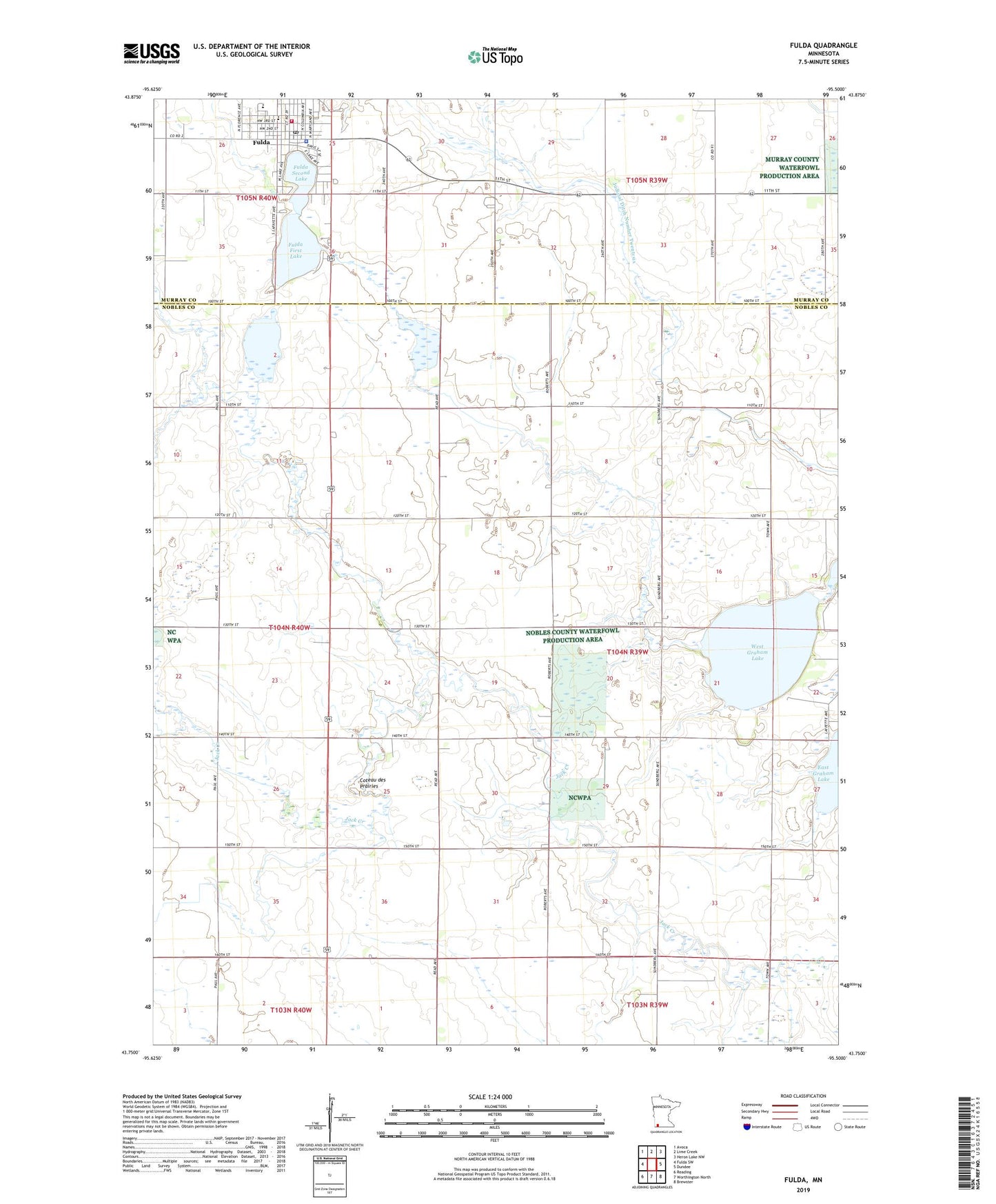 Fulda Minnesota US Topo Map Image