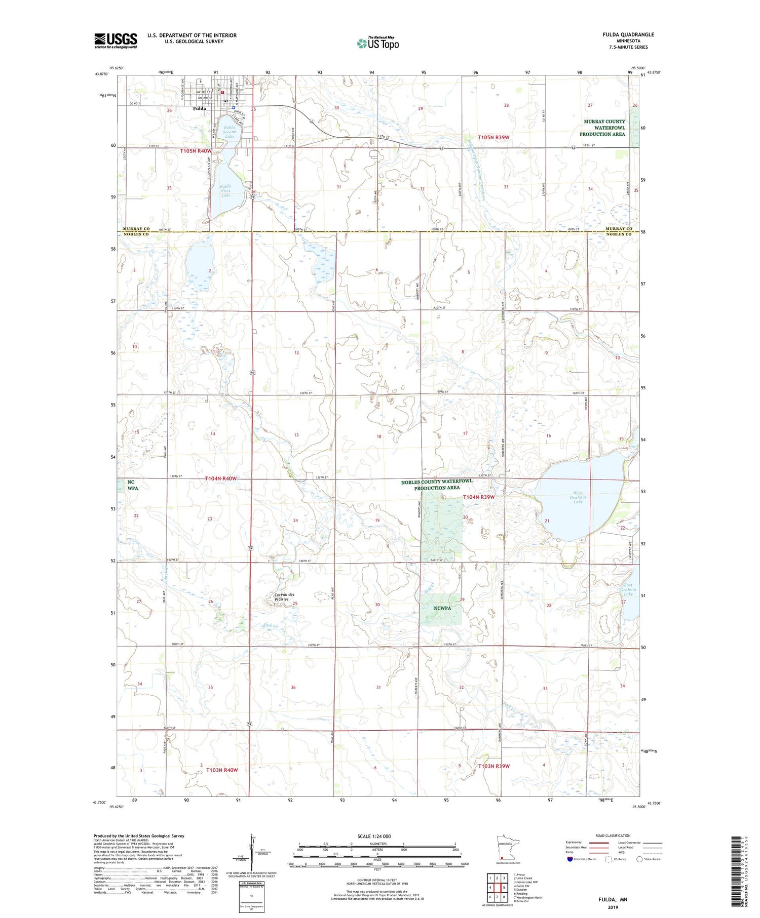 Fulda Minnesota US Topo Map Image