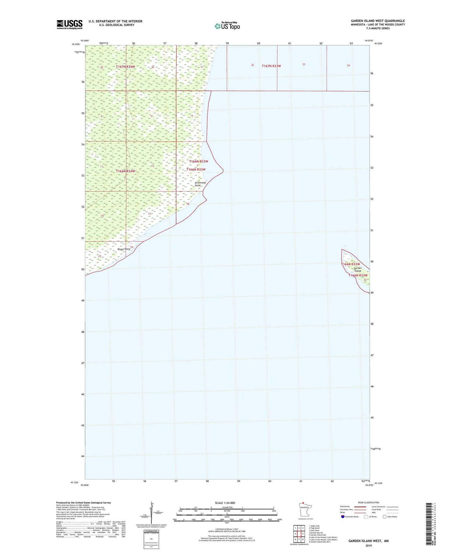 Garden Island West Minnesota US Topo Map Image