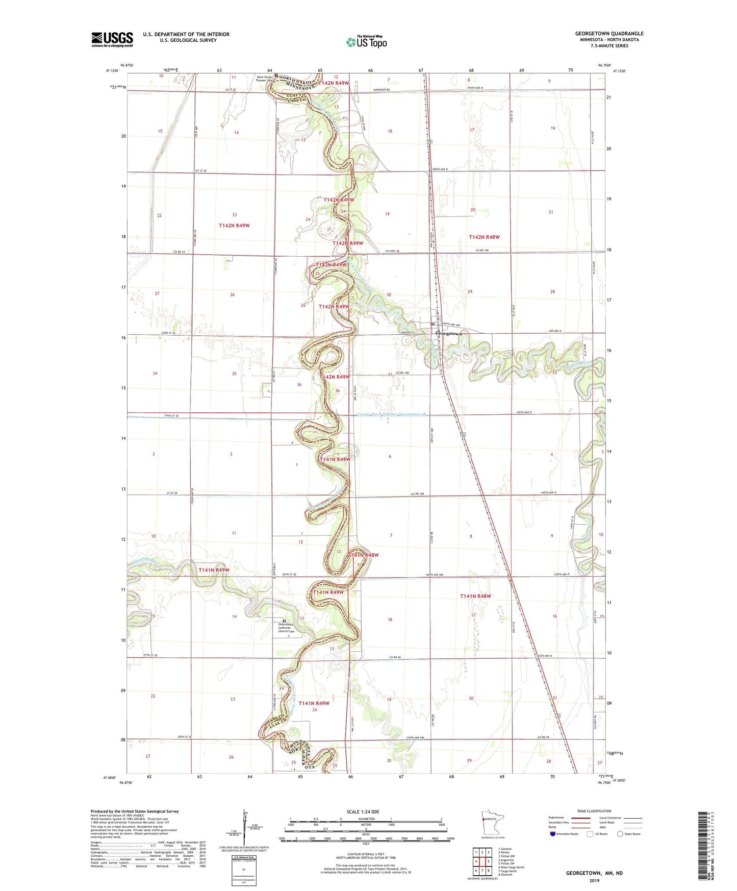 Georgetown Minnesota US Topo Map Image