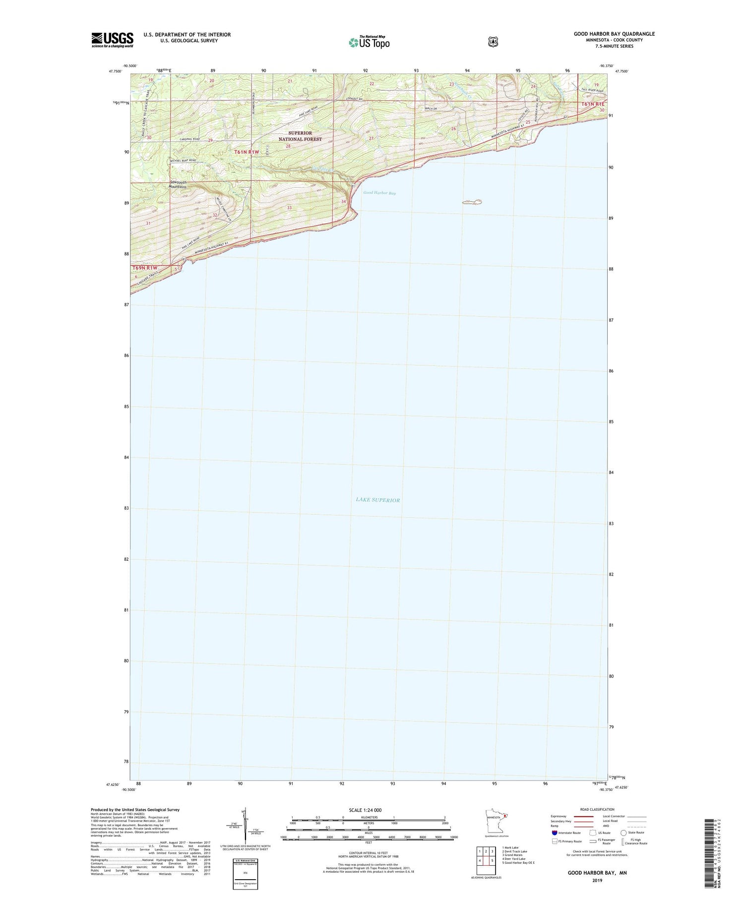 Good Harbor Bay Minnesota US Topo Map Image