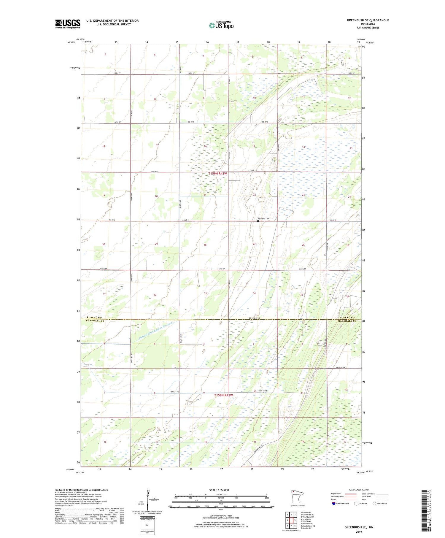 Greenbush SE Minnesota US Topo Map Image