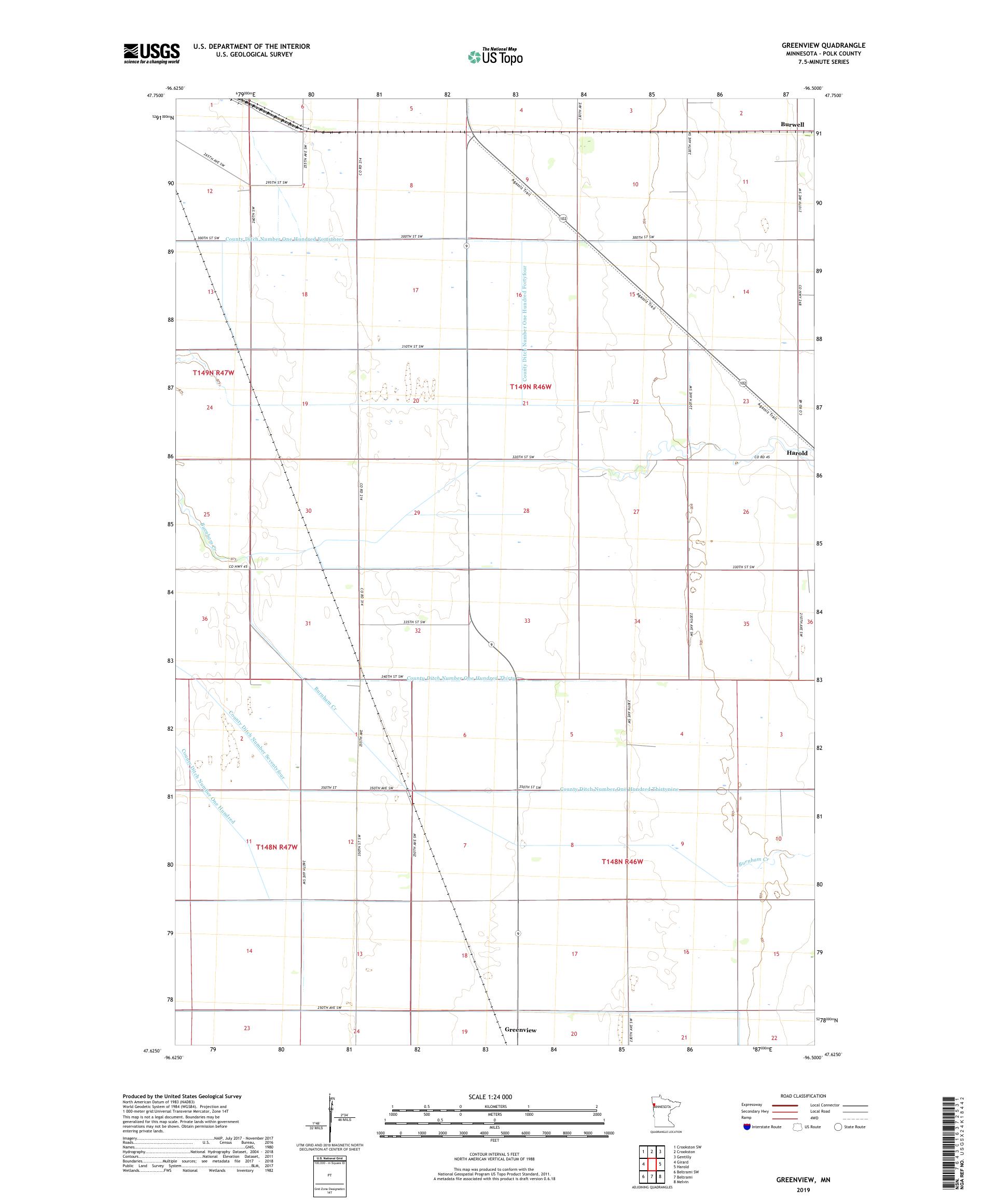 Greenview Minnesota US Topo Map – MyTopo Map Store