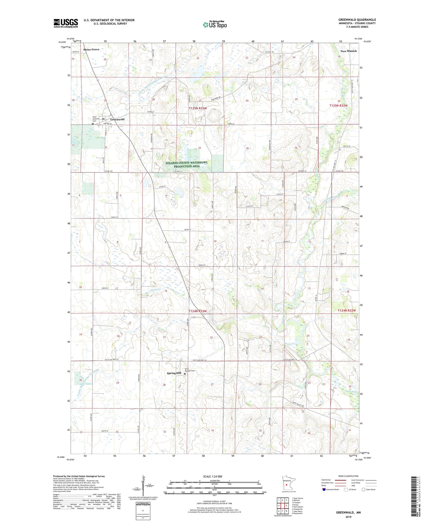 Greenwald Minnesota US Topo Map Image