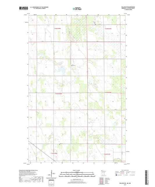 Hallock NE Minnesota US Topo Map Image