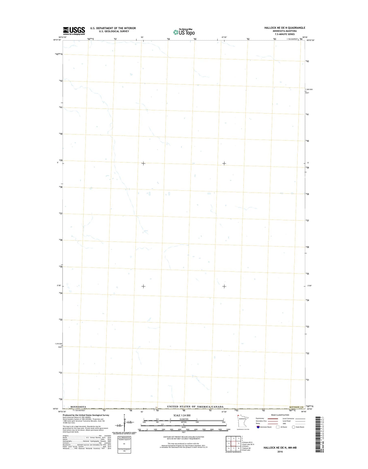 Hallock NE OE N Minnesota US Topo Map Image