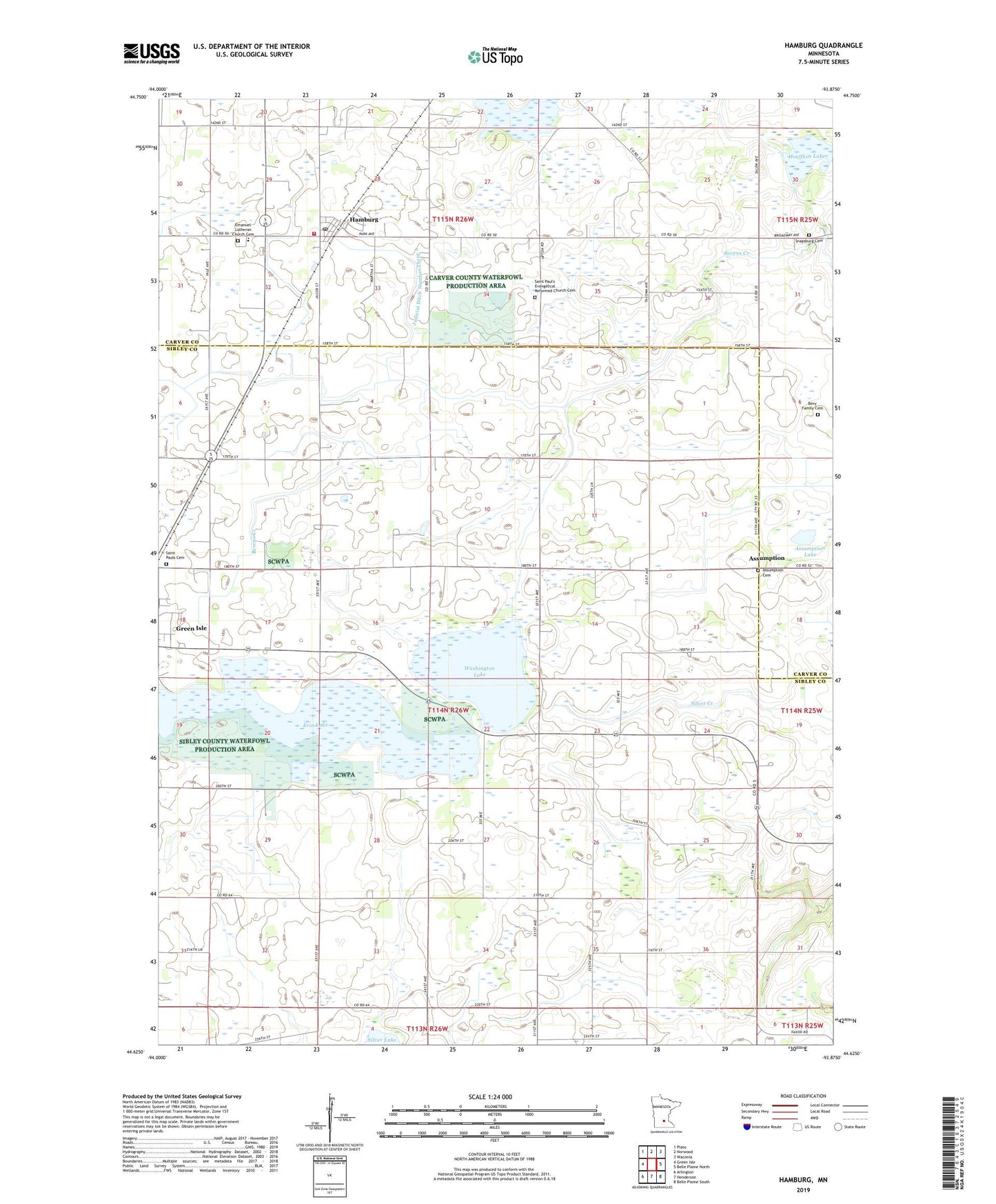 Hamburg Minnesota US Topo Map Image