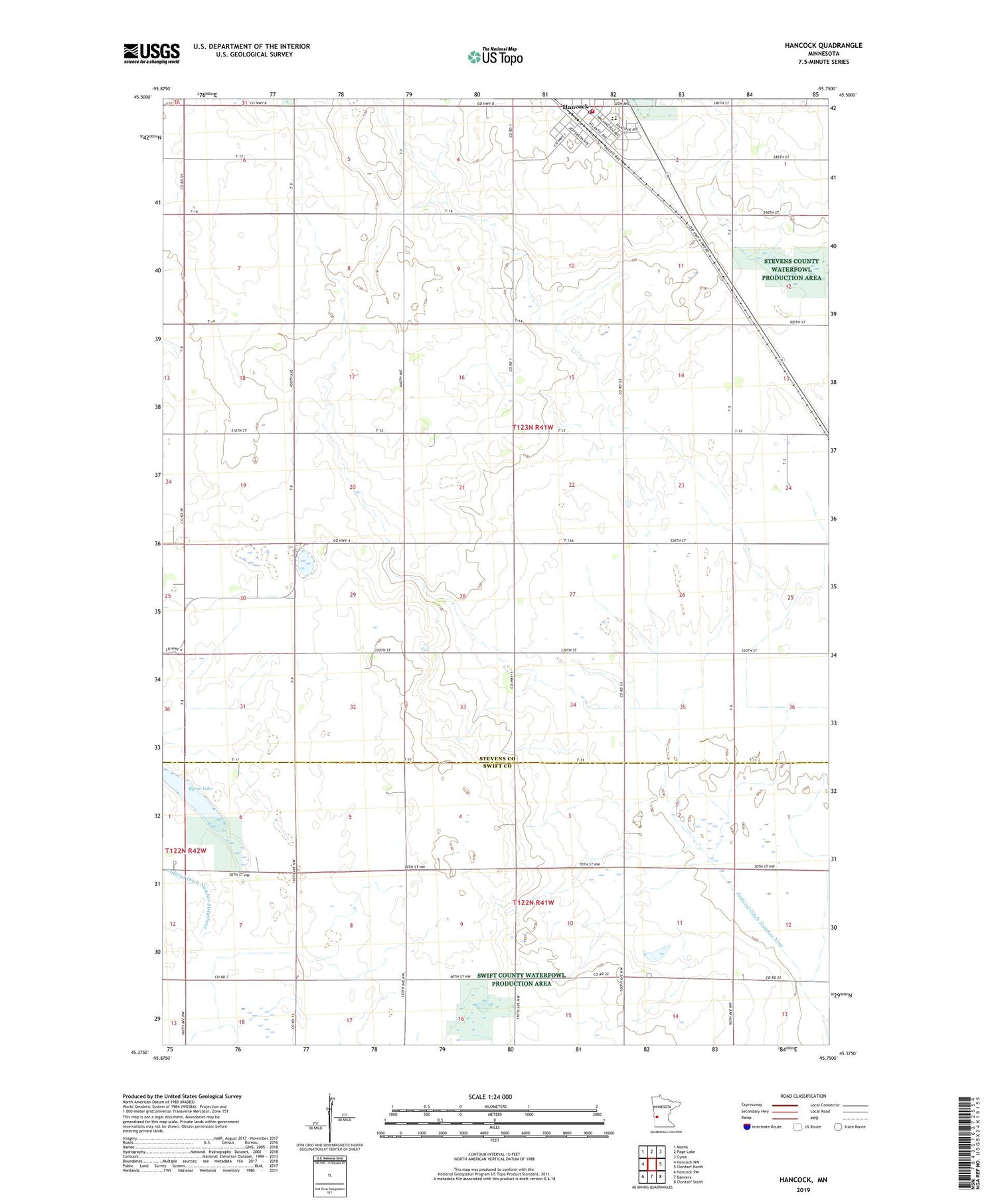 Hancock Minnesota US Topo Map Image