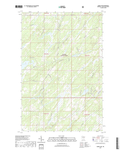 Harris Lake Minnesota US Topo Map Image