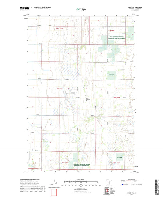 Hawley NW Minnesota US Topo Map Image