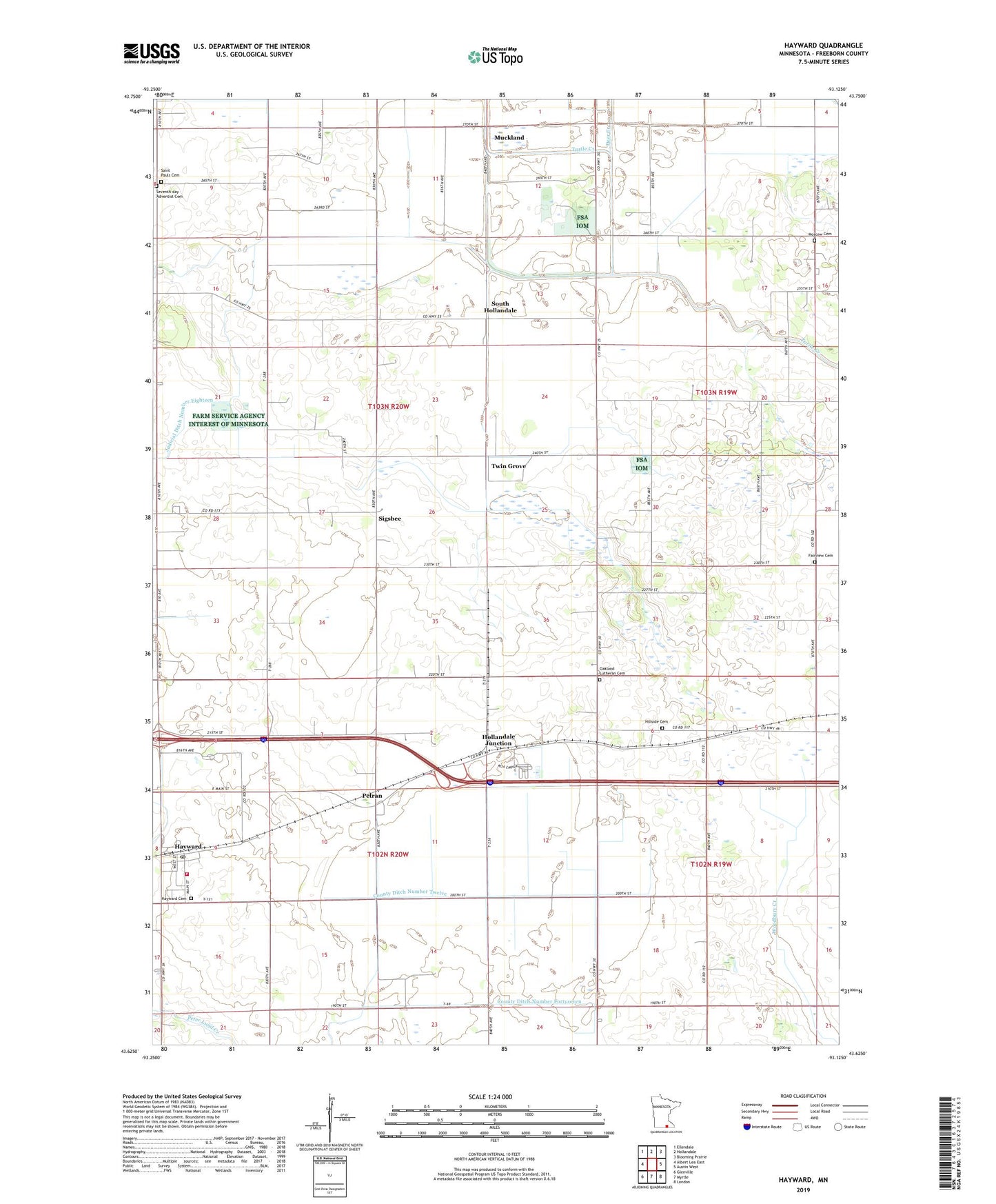 Hayward Minnesota US Topo Map Image