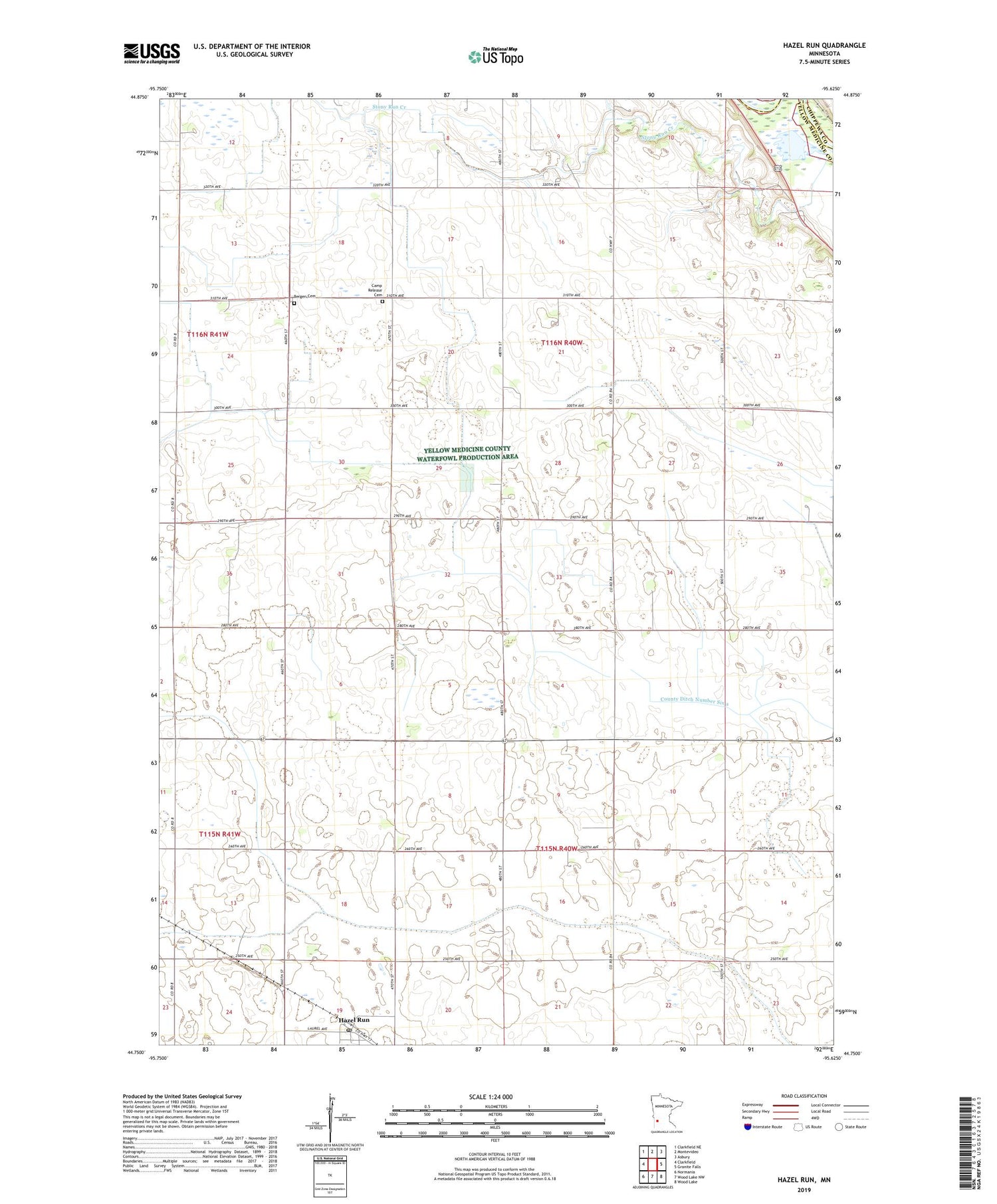 Hazel Run Minnesota US Topo Map Image