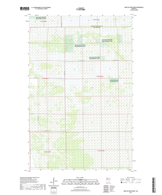 Head of Rapid River Minnesota US Topo Map Image