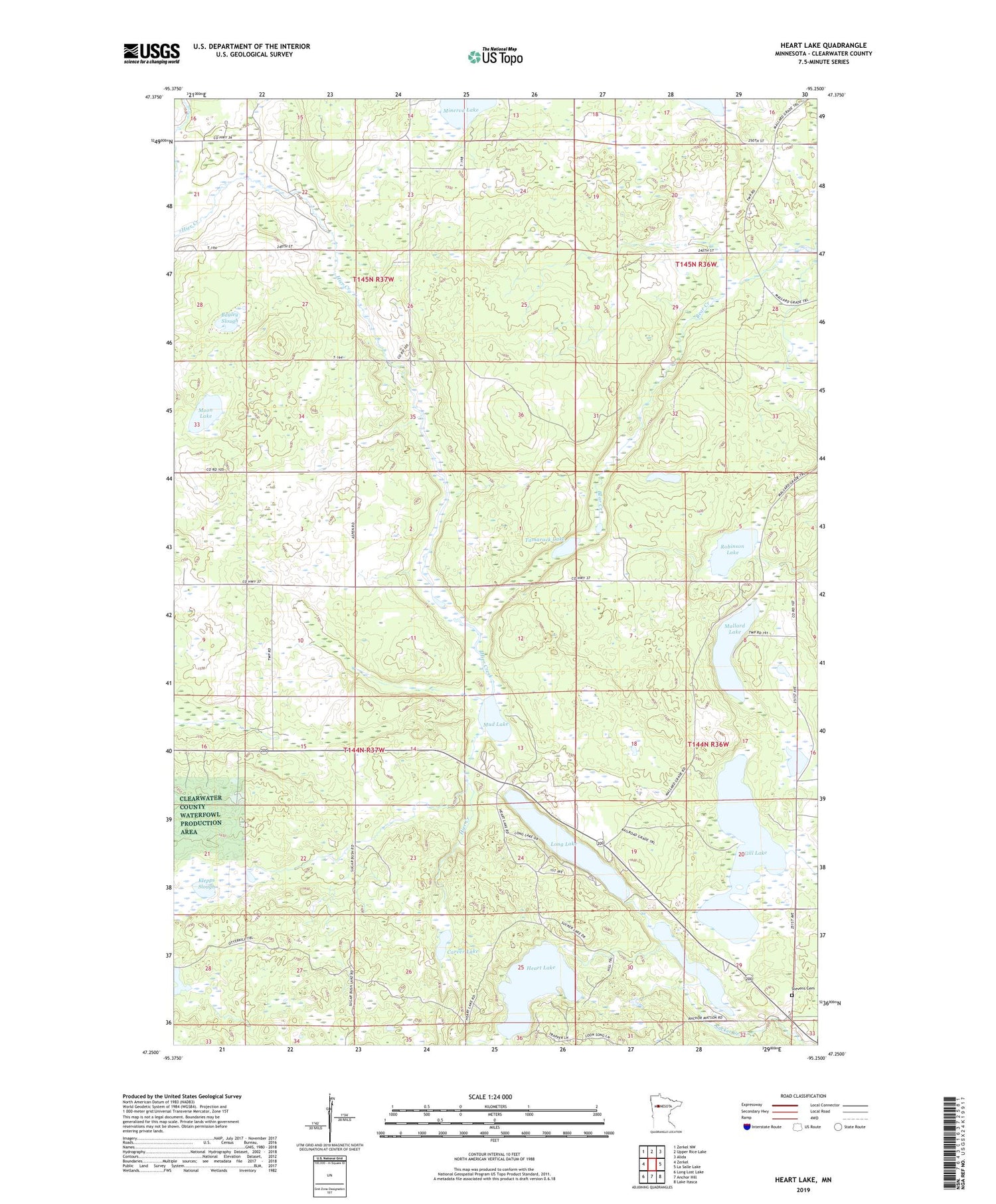 Heart Lake Minnesota US Topo Map Image