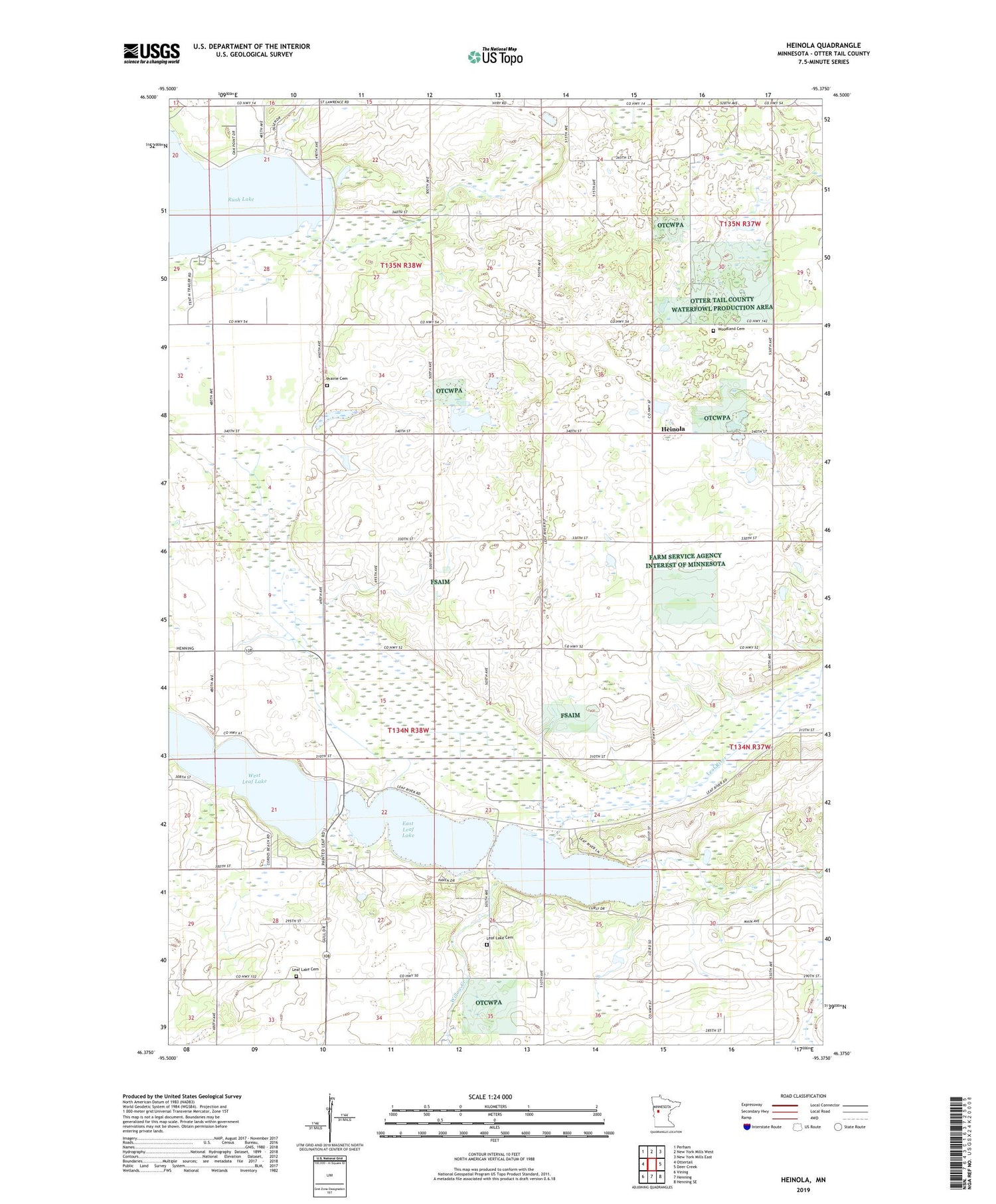 Heinola Minnesota US Topo Map Image